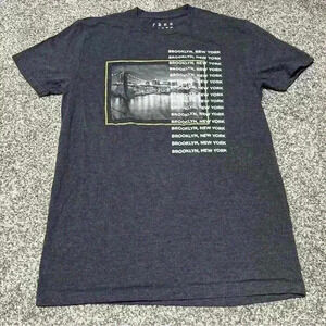 Free State Brooklyn New York City Tee Skyline Gray Small